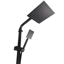 Душова система Wezer PRO16-02-BLACK, вилив - перемикач на лійку, 3-функції, чорний, Чорний матовий - мініатюра 3