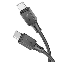 Кабель Hoco USB X101 Silicone Type-C ↔ Type-C 60W 1 м силіконовий провід для швидкої зарядки гаджетів чорний - мініатюра 3