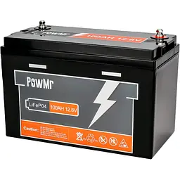 Акумулятор PowMr LiFePO4 12V 12.8V/100Ah/1280 Wh BMS 100A/50A [POW-100AH-12.8V] [110729]
