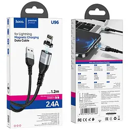 Кабель Hoco U96 Pisces Cable USB to Lightning 2,4A 1m Black - мініатюра 2