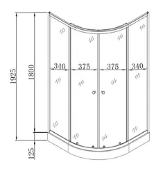 Душова кабіна з низьким піддоном Mixxus Plain SCT02-90x90x195-FB Satin матове скло 4 мм MI6896, Універсальна, хром матовий - мініатюра 8