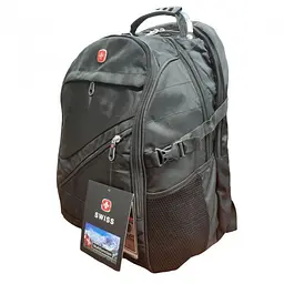 Рюкзак чорний з дощовиком 32 літри з USB та AUX виходами Swiss Bag 8810