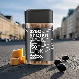 Зубочистки бамбукові Добра господарочка Black&White карбонізовані 150 шт. - мініатюра 6