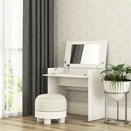 Трюмо з дзеркалом у спальню MebelStar Нео 80x43x75,2 см Аляска білий (MBS-1232)