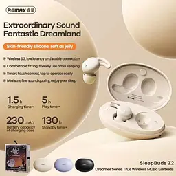 Бездротові навушники TWS REMAX Dreamer Series True Wireless Music Earbuds SleepBuds Z2 Black - мініатюра 3