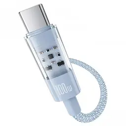 Дата кабель Baseus Gem Fast Charging Type-C to Type-C 100W (2m) (P10373000111-01) Blue - мініатюра 5