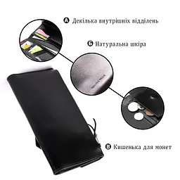 Багатофункціональний клатч 11337 Grande Pelle чорний - мініатюра 4