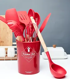 Набір кухонного приладдя Kitchen Set, 12 предметів ∙ Силіконові аксесуари для кухні з підставкою - мініатюра 6