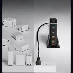 Мережевий зарядний пристрій Essager Engine 320W 4xUSB-C+4xUSB-A Чорний (EZC320W-QJB0G-Z) - мініатюра 9