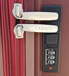 Валіза маленька Carbon 65903 поліпропілен 57х38х23 см 39+7 л для ручної поклажі Бордовий - мініатюра 5