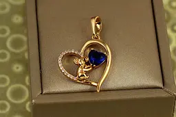 Кулон Xuping Jewelry серце коали з синім каменем 2,2 см золотистий