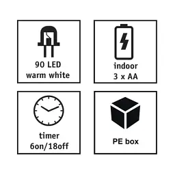 Гірлянда Luca Lighting струна, 1,74 м, теплий білий, 90 LED, таймер (8718861853278) - мініатюра 3