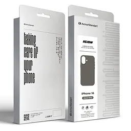 Силиконовый чехол с MagSafe для Apple iPhone 16, ICON2 MagCase, серый, противоударный, панель с мягкой подкладкой, защита всего корпуса, поддержка беспроводной зарядки, совместим с защитными стеклами и пленками, ArmorStandart (ARM81311) - мініатюра 10
