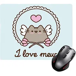 Ігрова поверхня Nextprint Пушин "I love Mew" - Pusheen 300 х 250 мм (18199) 