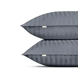 Комплект постільної білизни Cosas євро сатин з простирадлом на резинці STEEL CS1 200 x 220 см (StrSatin_53Steel_El180-Steel_200) - мініатюра 5