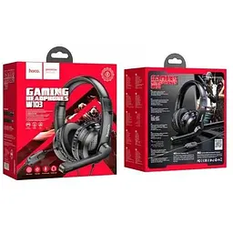Навушники ігрові повнорозмірні Hoco W103 gaming Magic tour gaming headphones чорно червоні 6931474741622 - мініатюра 8