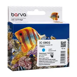Картридж Barva Epson T0802 (C13T08024010/C13T08024011) 935 ст, cyan (IC-0802)