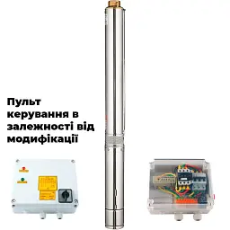 Насос відцентровий 400В 3.0кВт H 188(124)м Q 140(100)л/хв Ø102мм+пульт (з 3х ЧАСТИН) DONGYIN 4SD6/26 (7771453)