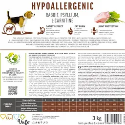Сухий корм Brit Care Dog Hypoallergenic Weight Loss для собак із зайвою вагою, гіпоалергенний з кроликом, 3 кг - мініатюра 7