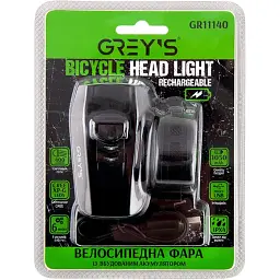 Ліхтарик на велосипед Grey's LED 1xCree XP-G 400lm 1050mAh microUSB(GR11140) - мініатюра 2