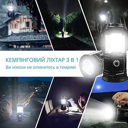 Складаний кемпінговий ліхтар із сонячною батареєю mh-5800T - мініатюра 7