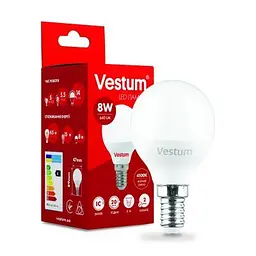 Лампочка Vestum G45 8W 4100K 220V E14 (1-VS-1211) - мініатюра 2
