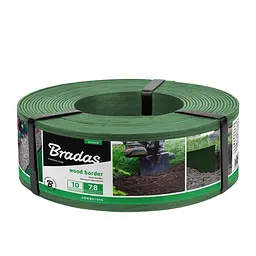 Бордюр рівний газонний Bradas WOOD BORDER 78мм х 2,8мм х 10м зелений OBWGR1008