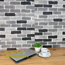 Самоклеюча декоративна 3D панель Loft Expert відтінки сірого 700x770x3 мм - мініатюра 2