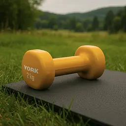 Гантелі для фітнесу вінілові круглі York Fitness 2х2кг жовтий - мініатюра 8