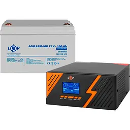 Джерело безперебійного живлення [ДБЖ] LogicPower LPM-PSW-1500VA 12V + АКБ LPM-MG 12V - 100Ah [29698] [110197]