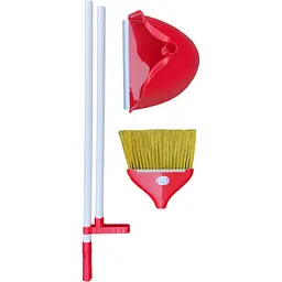 Совок для прибирання Zambak Plastik та щітка з довгими ручками червоний (ZP-129r) - мініатюра 4