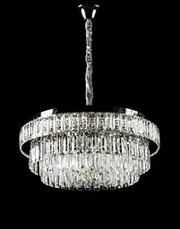 Велика хромована кришталева світлодіодна люстра Splendid Ray L2211/600/8+LED(CR), 60 см на 8 ламп з дистанційним керуванням - мініатюра 4
