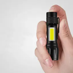 Ліхтар ручний акумуляторний з USB-зарядкою, бічним світлом та ZOOM HB-513-XPE+COB - мініатюра 5