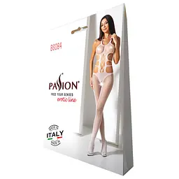 Еротичний бодістокінг Passion BS084 white - мініатюра 5