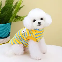 Флісовий светр Derby Yellow Stripe для собак, котів і цуценят