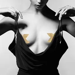 Пестіс - стикини Bijoux Indiscrets - Flash Cross Gold, наклейки на соски - мініатюра 2