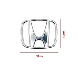 Емблема керма Honda Хром 50х40 мм Пластик на скотчі (Завод) - мініатюра 2