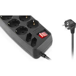 Мережевий фільтр живлення REAL-EL RS-10 Protect, 3m, black (EL122300039) - мініатюра 3