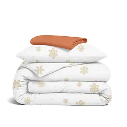 Дитяча постільна білизна фланель Cosas SNOWFLAKES GOLD CS1 110х140см (Flannel_SnowflakesGold_29Amber_140)