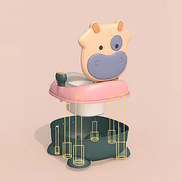 Горщик із м'яким сидінням Корівка Рожево-зелений - мініатюра 2
