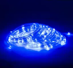 Світлодіодна гірлянда вулична на ялинку синя дюралайт 100 LED 9 м прозора гірлянда від USB на вулицю
