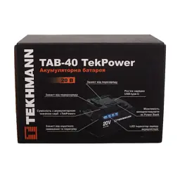 Акумулятор до електроінструменту Tekhmann TAB-40 TekPower Li-ion 4Ah (854609) - мініатюра 3