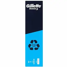 Подарунковий набір для чоловіків Gillette: бритва Sensor3 + змінні катриджі для гоління 5 шт. + гель для гоління Series Sensitive 75 мл - мініатюра 5
