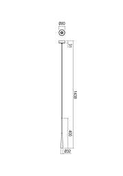 Підвісний світильник Redo ITO SU LED 400 7W 3000K BK (5.1.2) 01-1755 - мініатюра 2