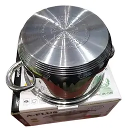 Каструля A-Plus WK-2167 3.9 л з нержавіючої сталі зі скляною кришкою з багатошаровим дном - мініатюра 5