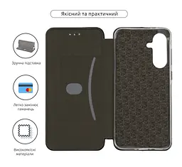 Чехол-книжка для Samsung Galaxy A56 5G, G-Case, черный, кожаный чехол-книжка из экокожи (PU) и TPU, с магнитом, с подставкой и вместительным кардхолдером, противоударный, защита всего корпуса, ArmorStandart (ARM83058) - мініатюра 3