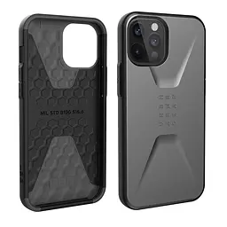 Чохол протиударний UAG Civilian 11235D113333 (Original) для iPhone 12/12 Pro (6.1") Silver - мініатюра 4