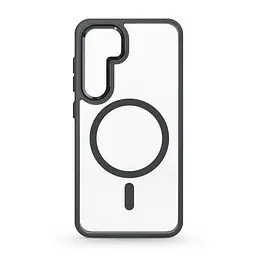 Чехол Samsung Galaxy S24 5G (SM-S921), Unit MagSafe, черный, прозрачный, магсейф, противоударный, магнитный, панель-накладка с поддержкой MagSafe, с поддержкой беспроводной зарядки, TPU+PC, защита всего корпуса, ударопрочный, ArmorStandart (ARM74859)