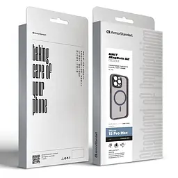 Чехол для Apple iPhone 15 Pro Max, Unit MagSafe SE, серый, с защитой камеры, магсейф, противоударный, магнитный, панель-накладка с MagSafe, с поддержкой беспроводной зарядки, TPU+PC, защита всего корпуса, ударопрочный, ArmorStandart (ARM75381) - мініатюра 5