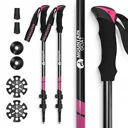 Трекінгові палиці Mountain Goat Peak+ 65-135 см Black/Pink (P-5905973404648) - мініатюра 10